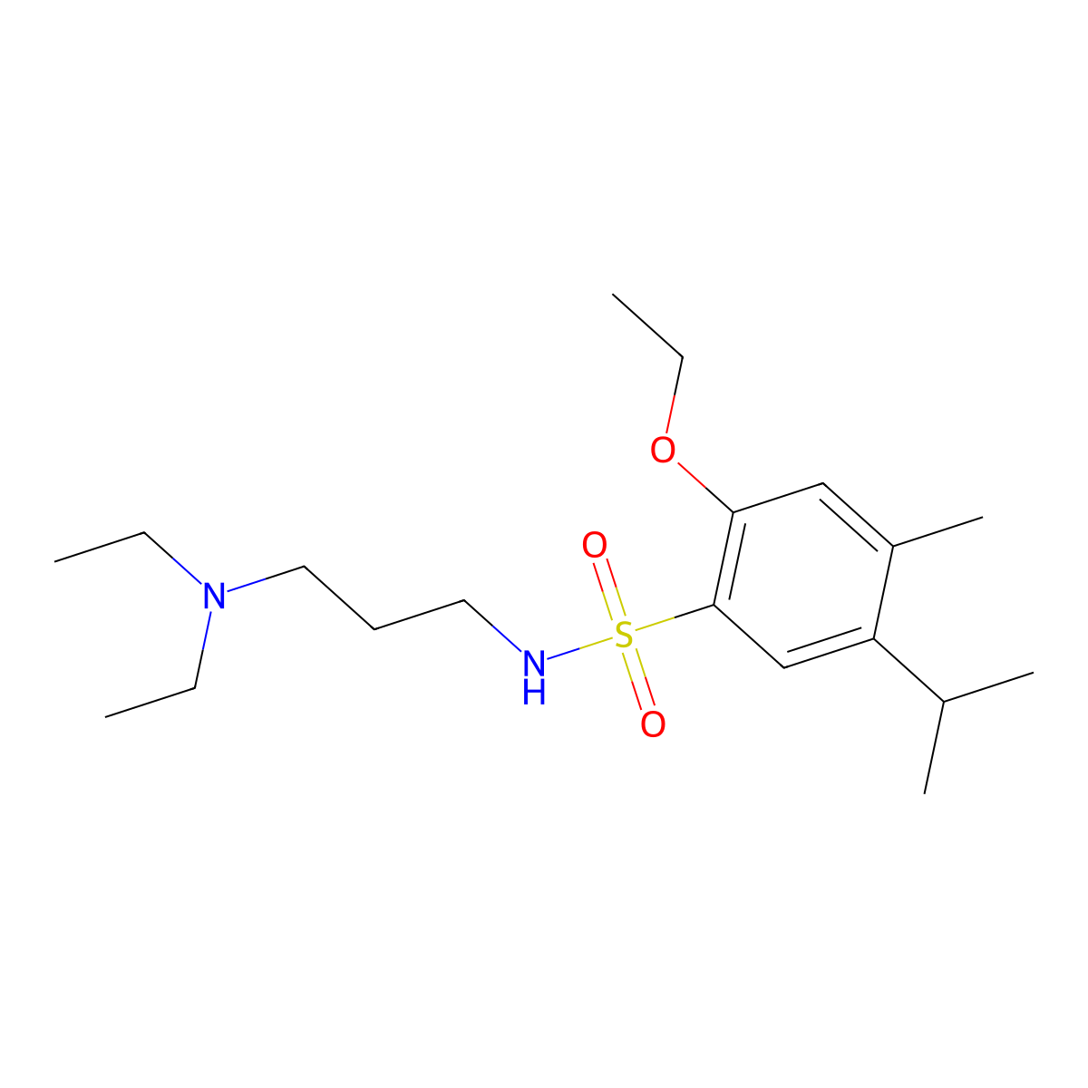 N-[3-(diethylamino)propyl]-2-ethoxy-4-methyl-5-(propan-2-yl)benzene-1-sulfonamide molecular structure, CAS 1374679-85-2