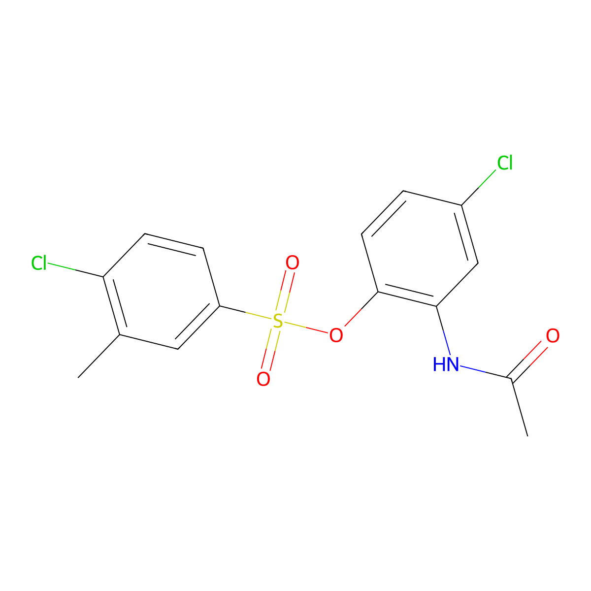 4-Chloro-2-acetamidophenyl 4-chloro-3-methylbenzene-1-sulfonate molecular structure, CAS 1374679-89-6