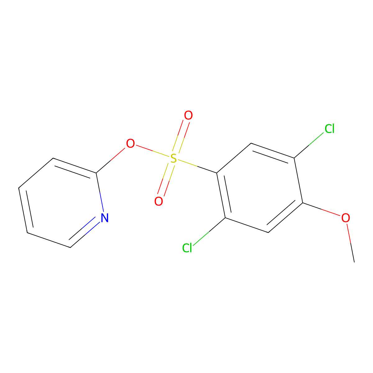 2-Pyridinyl 2,5-dichloro-4-methoxybenzenesulfonate molecular structure, CAS 1374679-94-3
