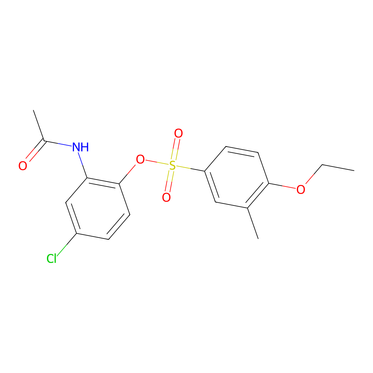 2-(Acetylamino)-4-chlorophenyl 4-ethoxy-3-methylbenzenesulfonate molecular structure, CAS 1374679-95-4