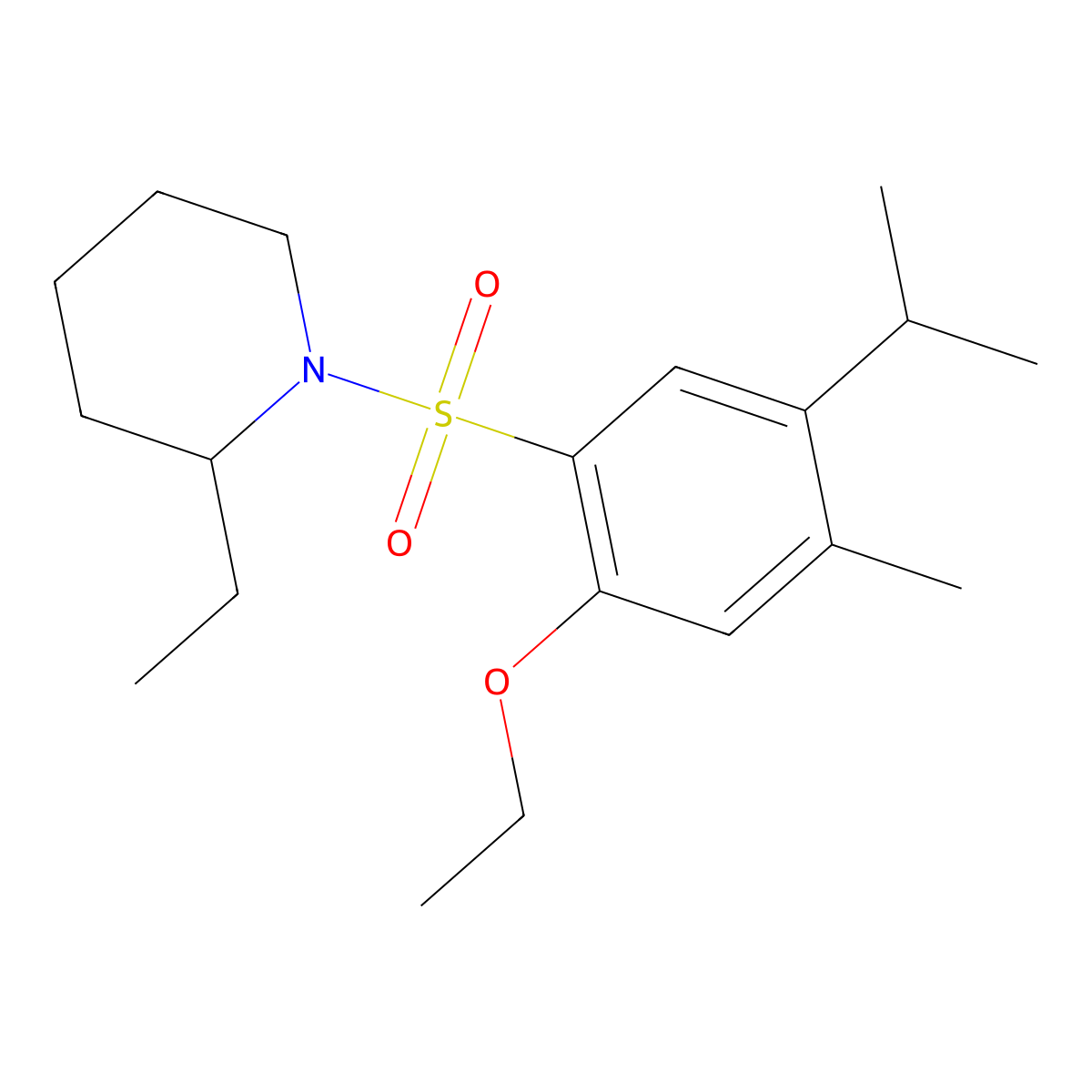 1-[2-Ethoxy-4-methyl-5-(propan-2-yl)benzenesulfonyl]-2-ethylpiperidine molecular structure, CAS 1374680-01-9