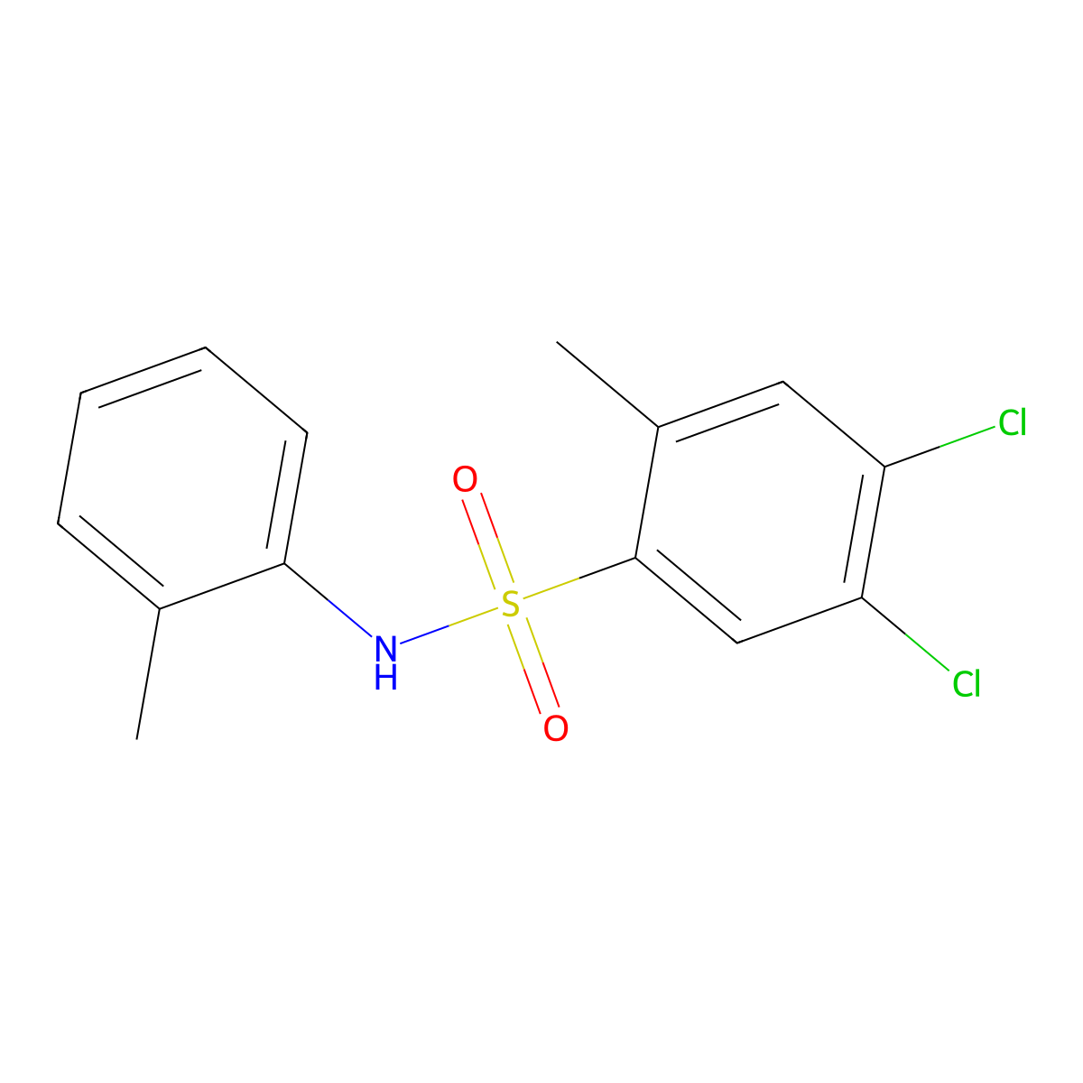 4,5-dichloro-2-methyl-N-(2-methylphenyl)benzene-1-sulfonamide molecular structure, CAS 1374680-23-5