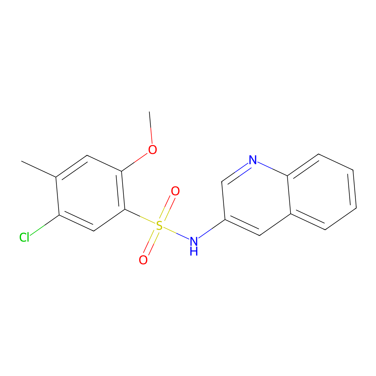 5-chloro-2-methoxy-4-methyl-N-(3-quinolinyl)benzenesulfonamide molecular structure, CAS 1374680-37-1