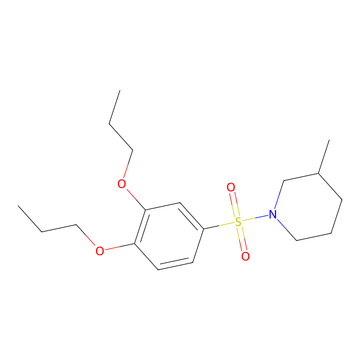 1-(3,4-Dipropoxybenzenesulfonyl)-3-methylpiperidine molecular structure, CAS 1374680-39-3