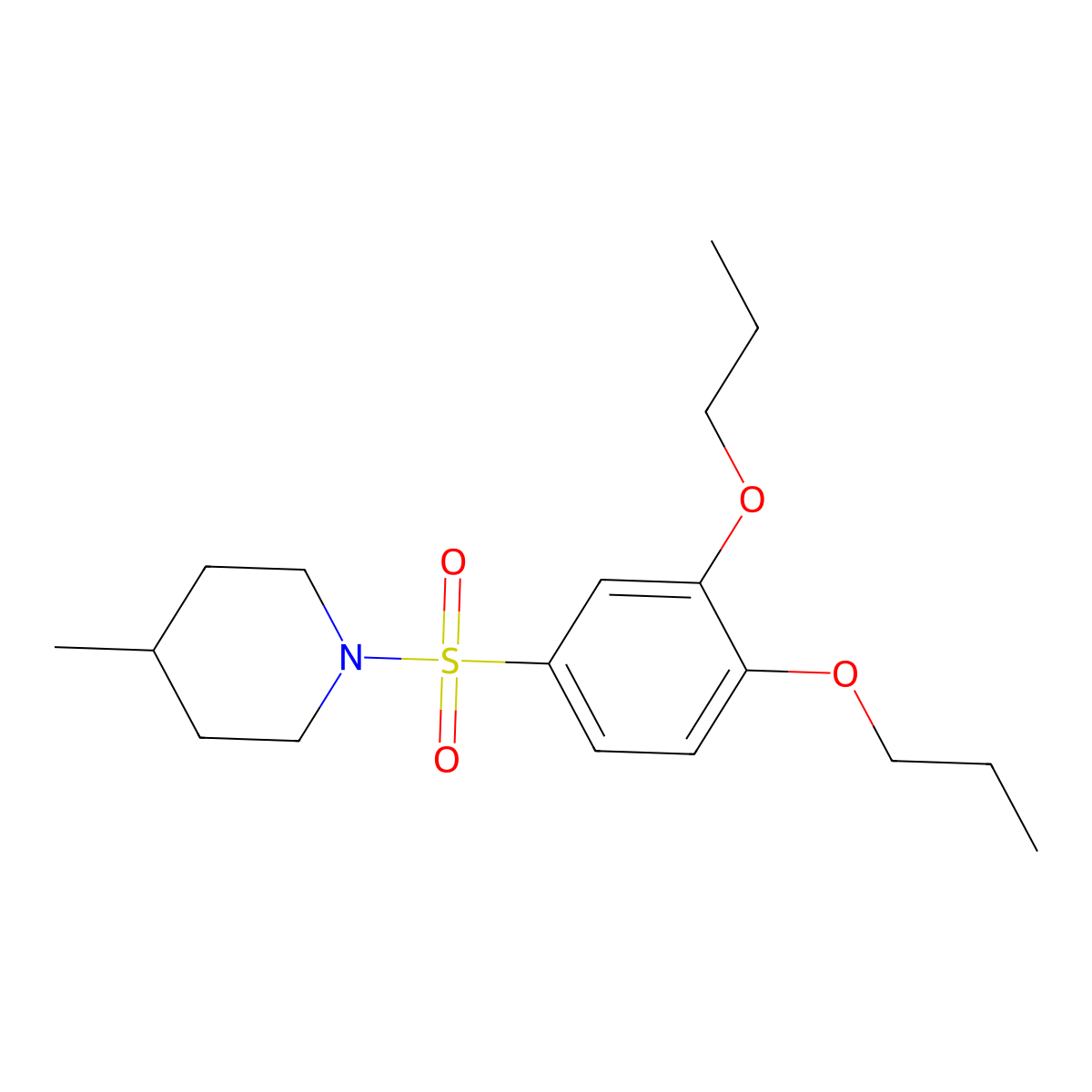 1-(3,4-Dipropoxybenzenesulfonyl)-4-methylpiperidine molecular structure, CAS 1374680-40-6