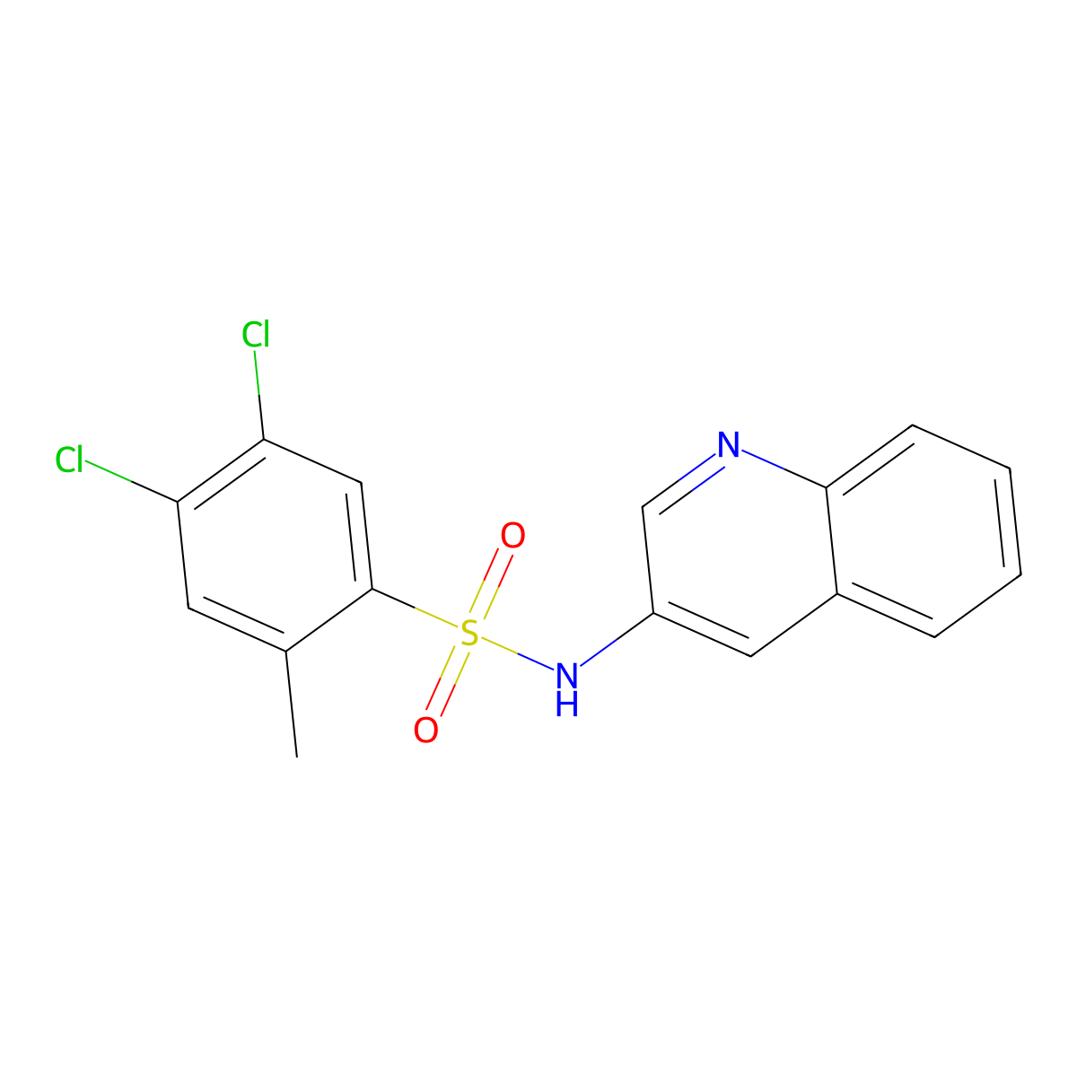 4,5-dichloro-2-methyl-N-(quinolin-3-yl)benzene-1-sulfonamide molecular structure, CAS 1374680-44-0