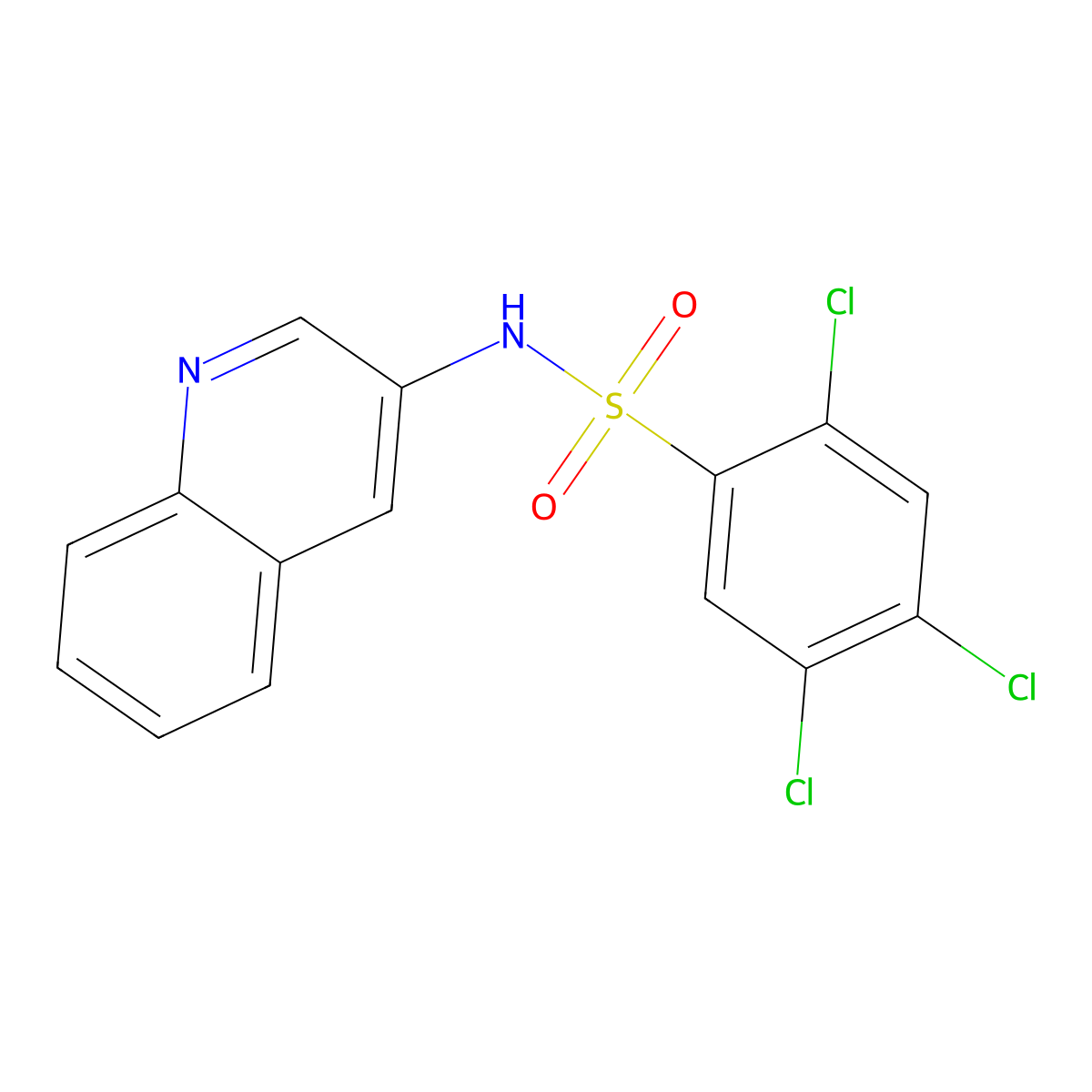 2,4,5-trichloro-N-(quinolin-3-yl)benzene-1-sulfonamide molecular structure, CAS 1374680-48-4