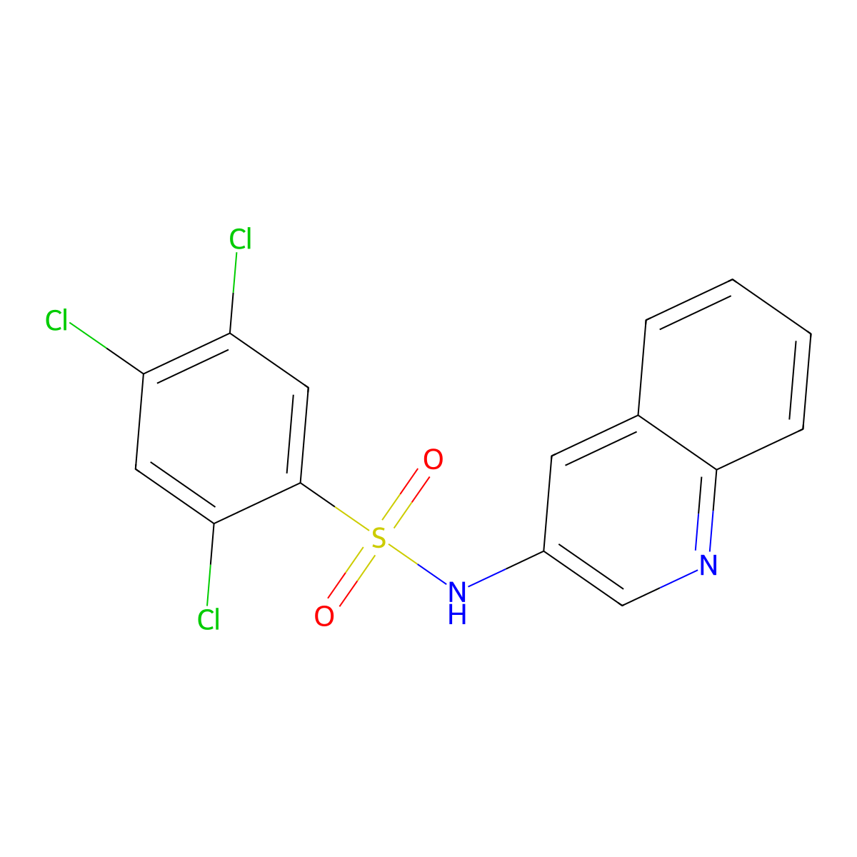 2,4,5-trichloro-N-(quinolin-3-yl)benzene-1-sulfonamide molecular structure, CAS 1374680-48-4