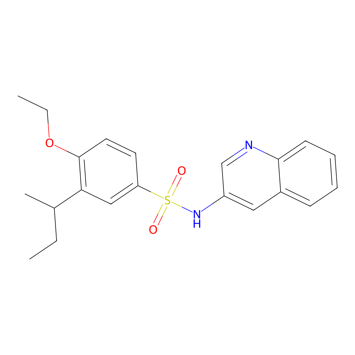 3-(butan-2-yl)-4-ethoxy-N-(quinolin-3-yl)benzene-1-sulfonamide molecular structure, CAS 1374680-52-0