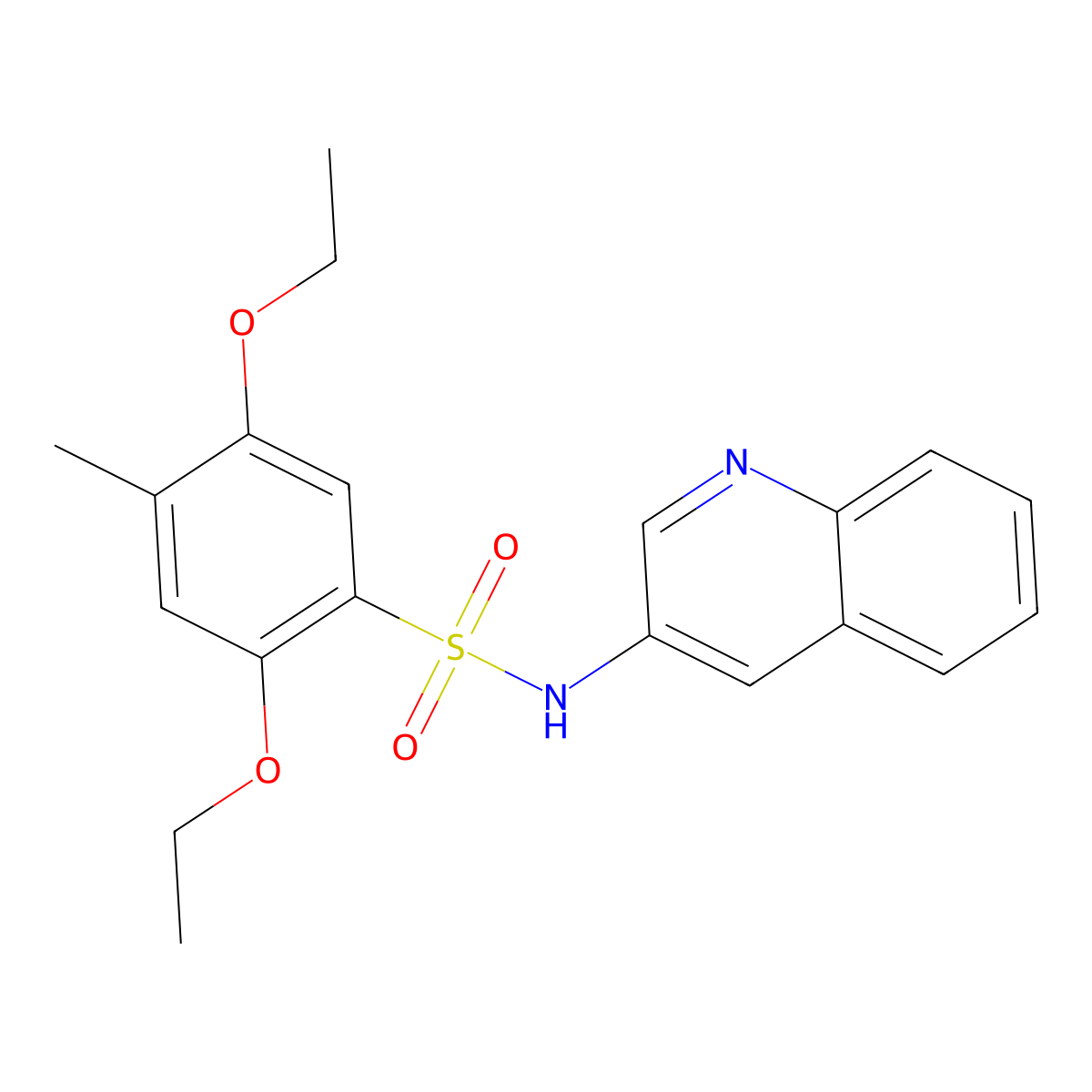 2,5-diethoxy-4-methyl-N-(3-quinolinyl)benzenesulfonamide molecular structure, CAS 1374680-57-5