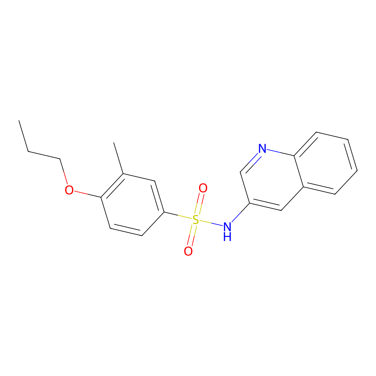 3-methyl-4-propoxy-N-(quinolin-3-yl)benzene-1-sulfonamide molecular structure, CAS 1374680-60-0