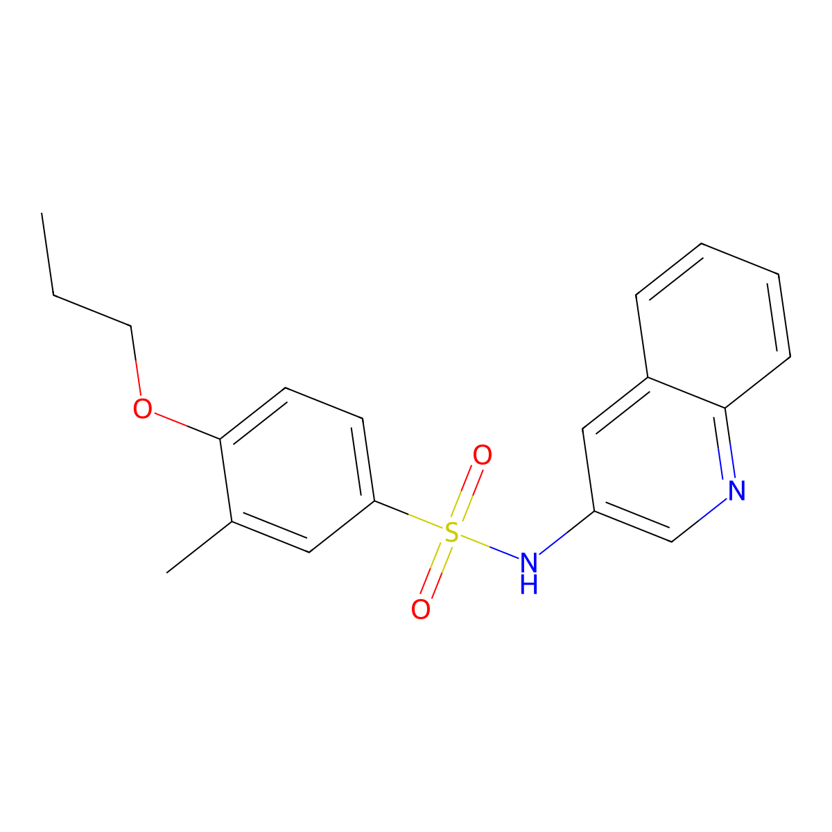 3-methyl-4-propoxy-N-(quinolin-3-yl)benzene-1-sulfonamide molecular structure, CAS 1374680-60-0