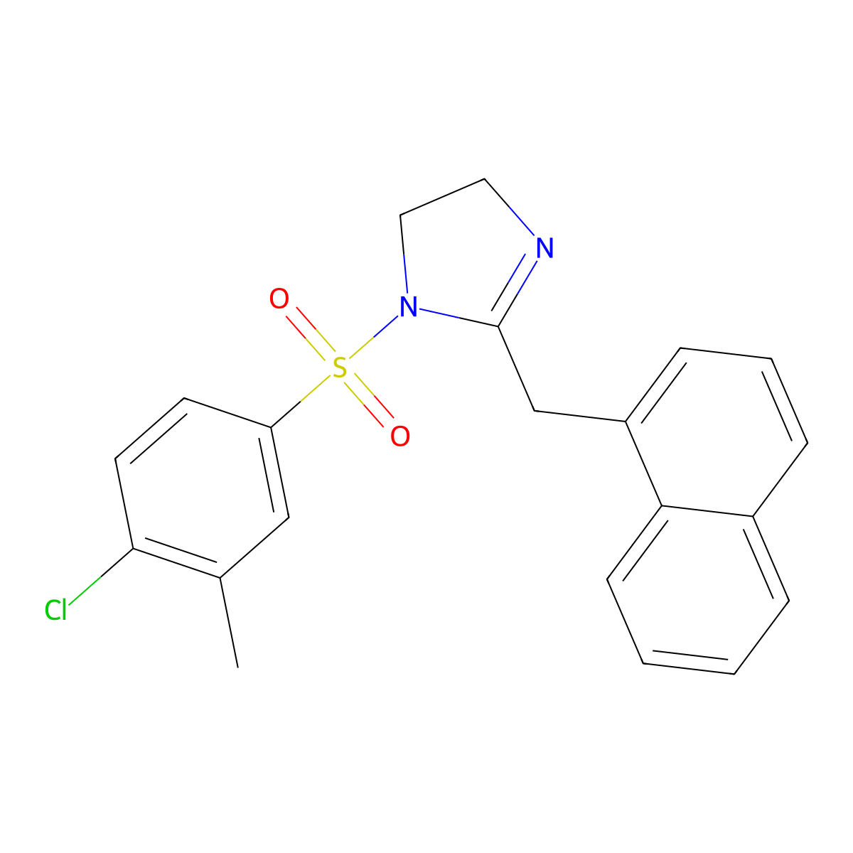1-(4-chloro-3-methylbenzenesulfonyl)-2-[(naphthalen-1-yl)methyl]-4,5-dihydro-1H-imidazole molecular structure, CAS 1374680-67-7