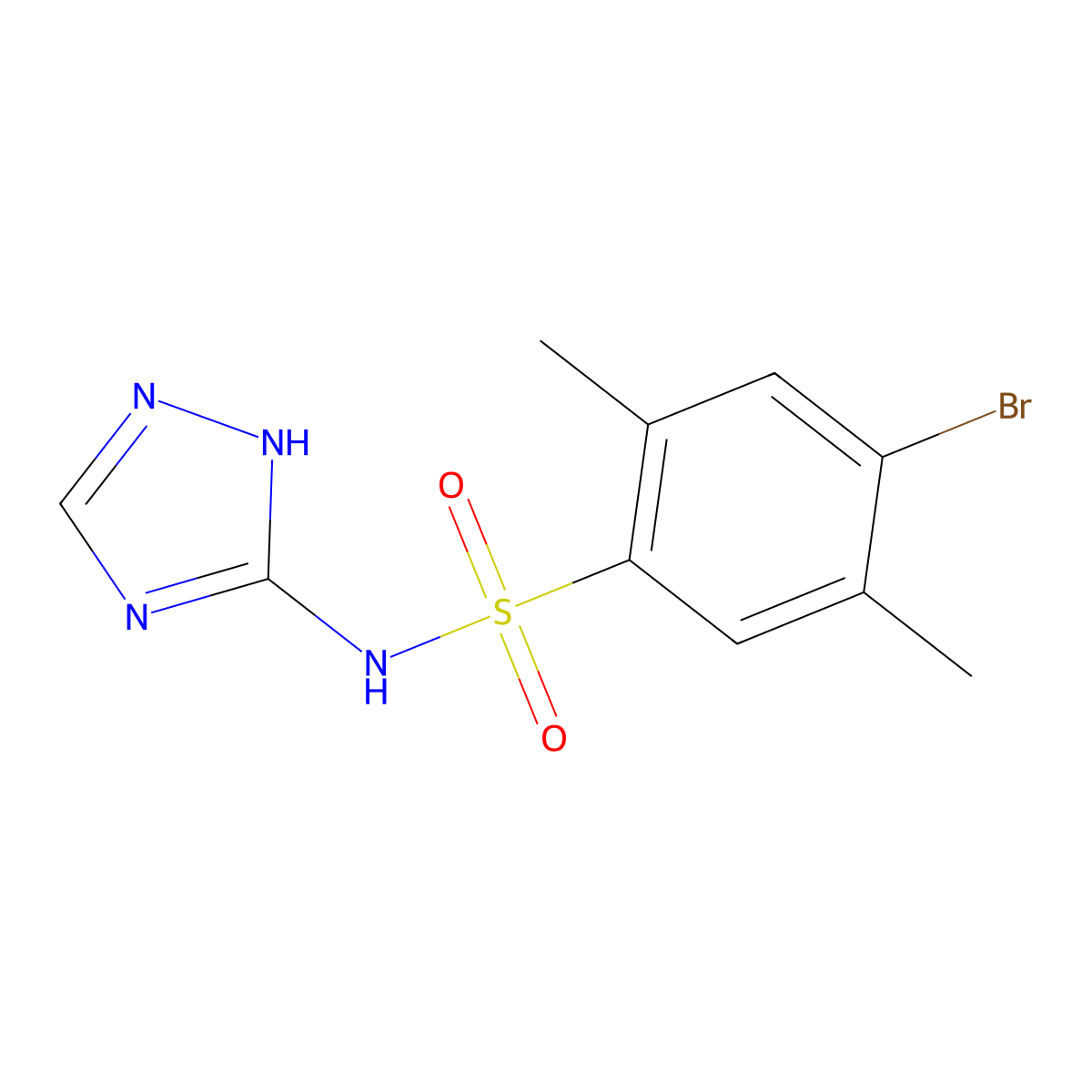 4-bromo-2,5-dimethyl-N-(4H-1,2,4-triazol-3-yl)benzene-1-sulfonamide molecular structure, CAS 1374680-91-7