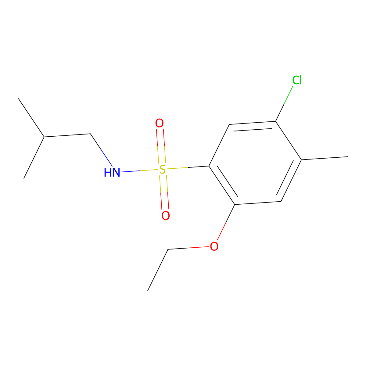 5-chloro-2-ethoxy-N-isobutyl-4-methylbenzenesulfonamide molecular structure, CAS 1374680-92-8