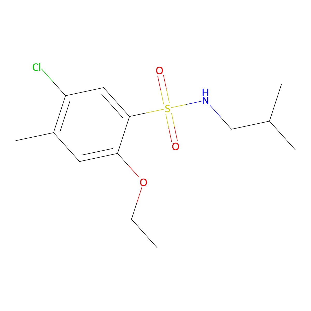5-chloro-2-ethoxy-N-isobutyl-4-methylbenzenesulfonamide molecular structure, CAS 1374680-92-8