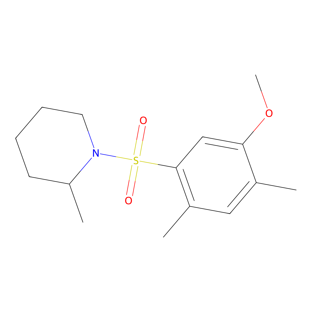 1-[(5-Methoxy-2,4-dimethylphenyl)sulfonyl]-2-methylpiperidine molecular structure, CAS 1374680-96-2