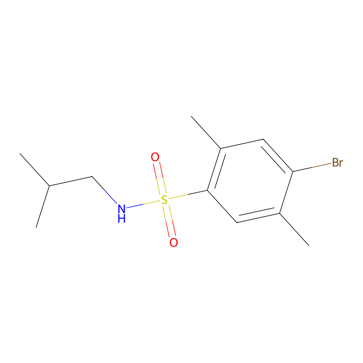 4-bromo-N-isobutyl-2,5-dimethylbenzenesulfonamide molecular structure, CAS 1374681-10-3