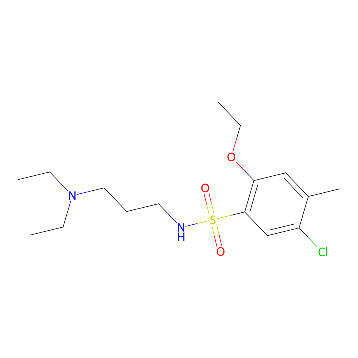 5-chloro-N-[3-(diethylamino)propyl]-2-ethoxy-4-methylbenzenesulfonamide molecular structure, CAS 1374681-27-2