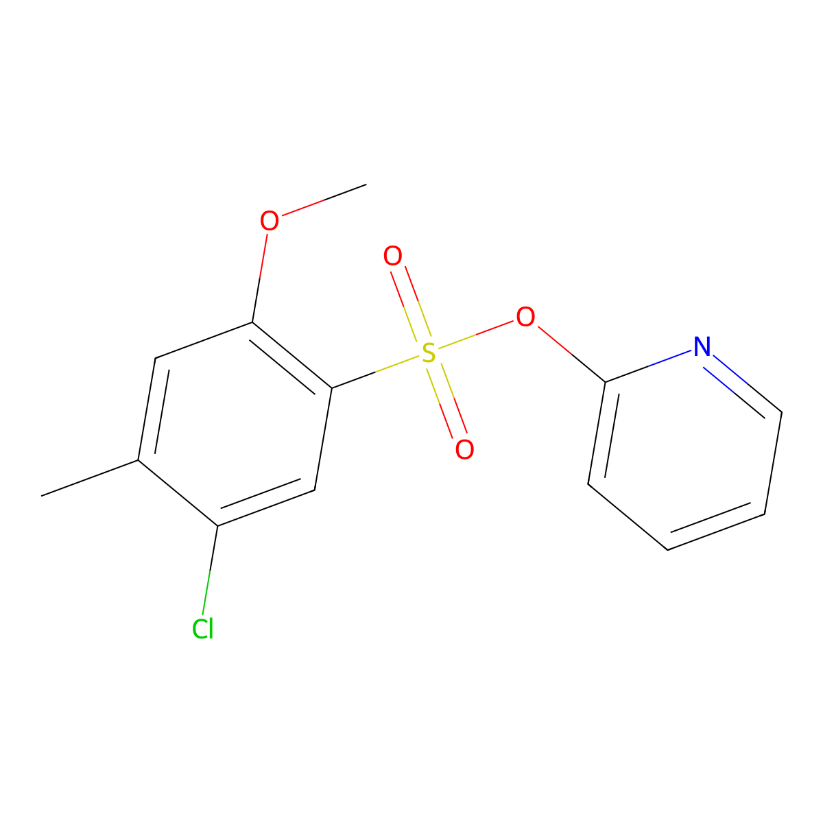 2-Pyridinyl 5-chloro-2-methoxy-4-methylbenzenesulfonate molecular structure, CAS 1374681-31-8