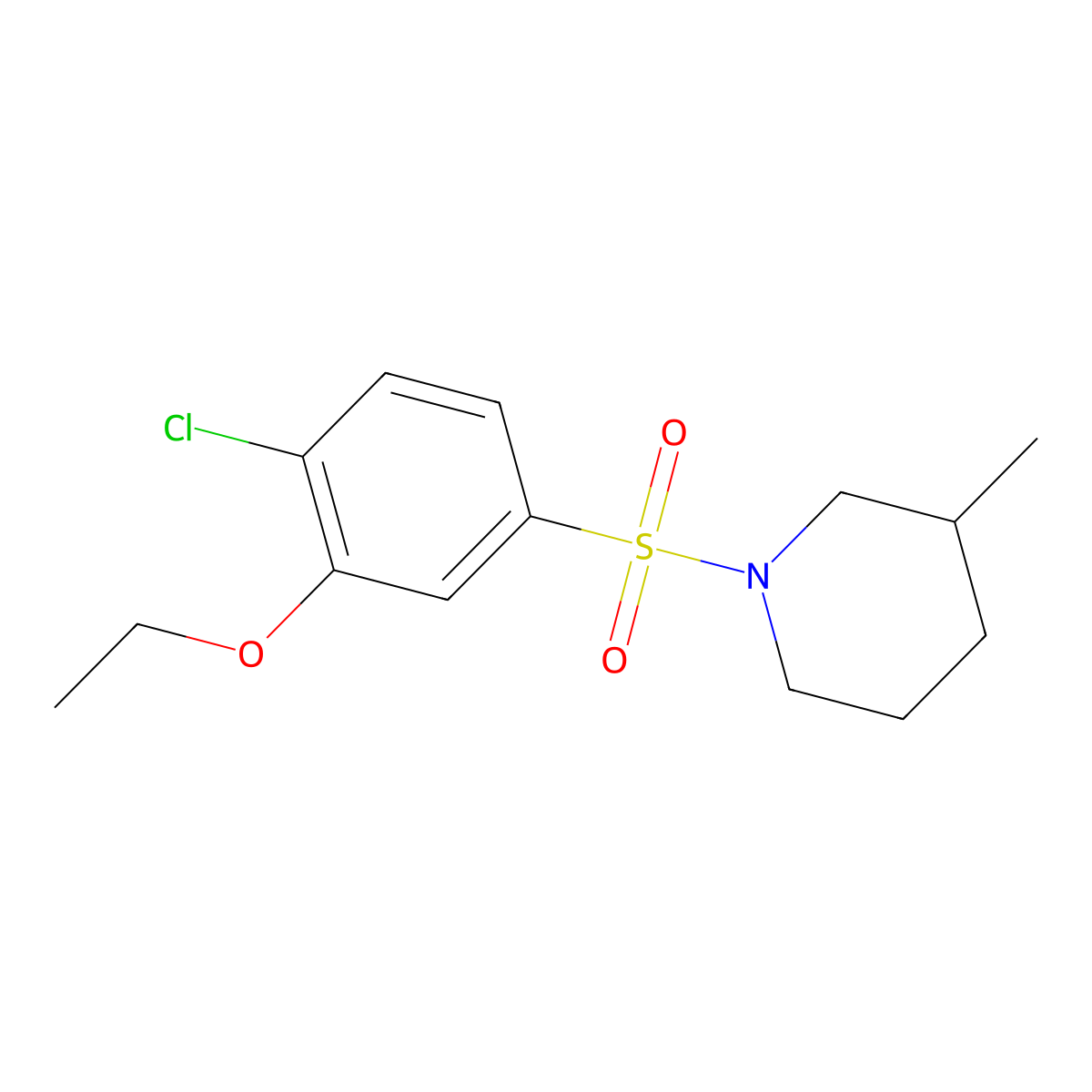 1-(4-Chloro-3-ethoxybenzenesulfonyl)-3-methylpiperidine molecular structure, CAS 1374681-32-9