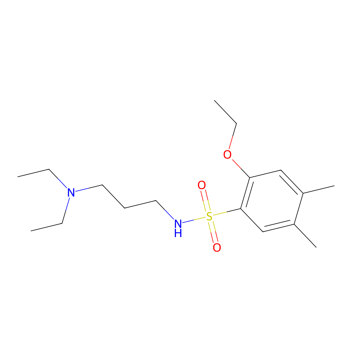 N-[3-(diethylamino)propyl]-2-ethoxy-4,5-dimethylbenzenesulfonamide molecular structure, CAS 1374681-34-1