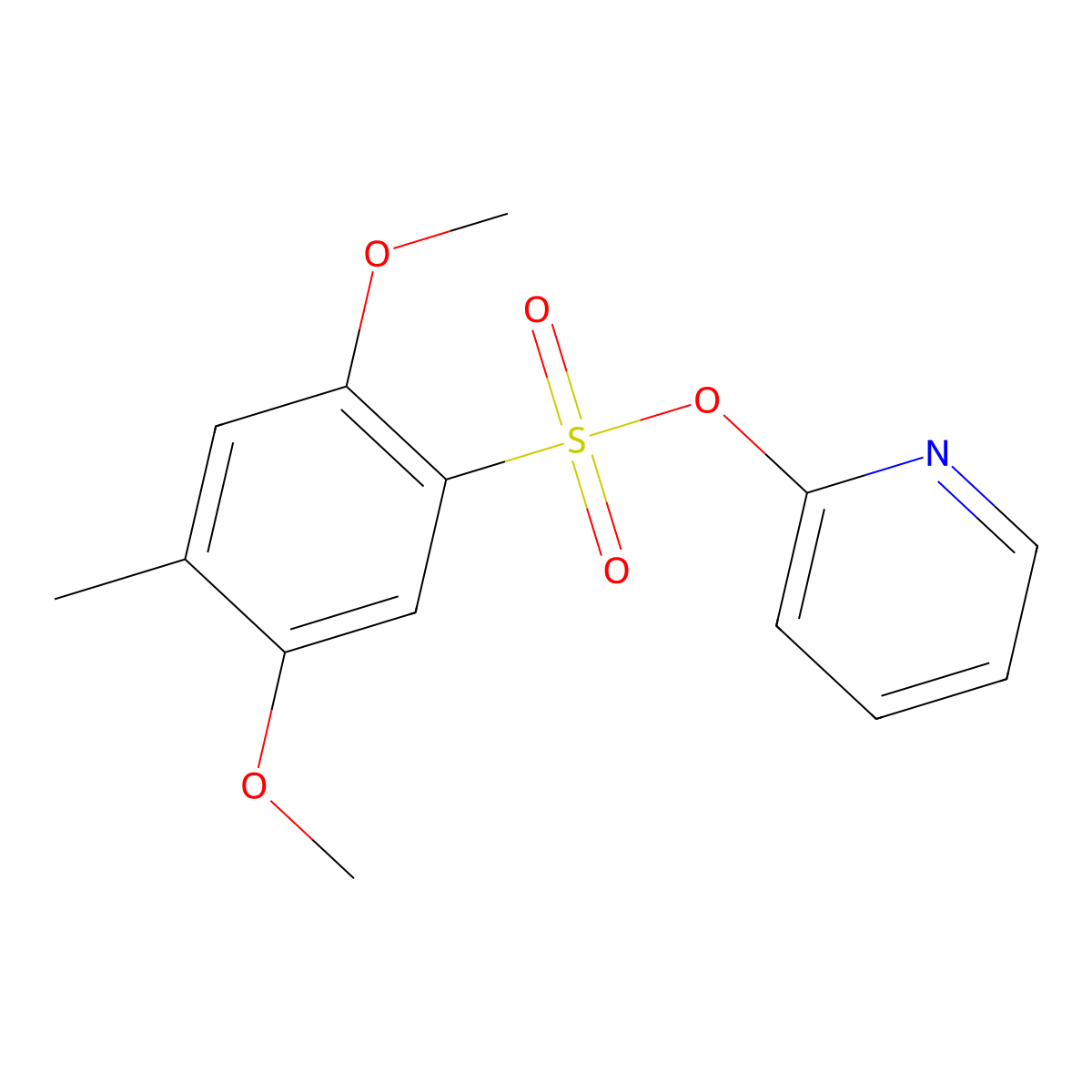 2-Pyridinyl 2,5-dimethoxy-4-methylbenzenesulfonate molecular structure, CAS 1374681-40-9