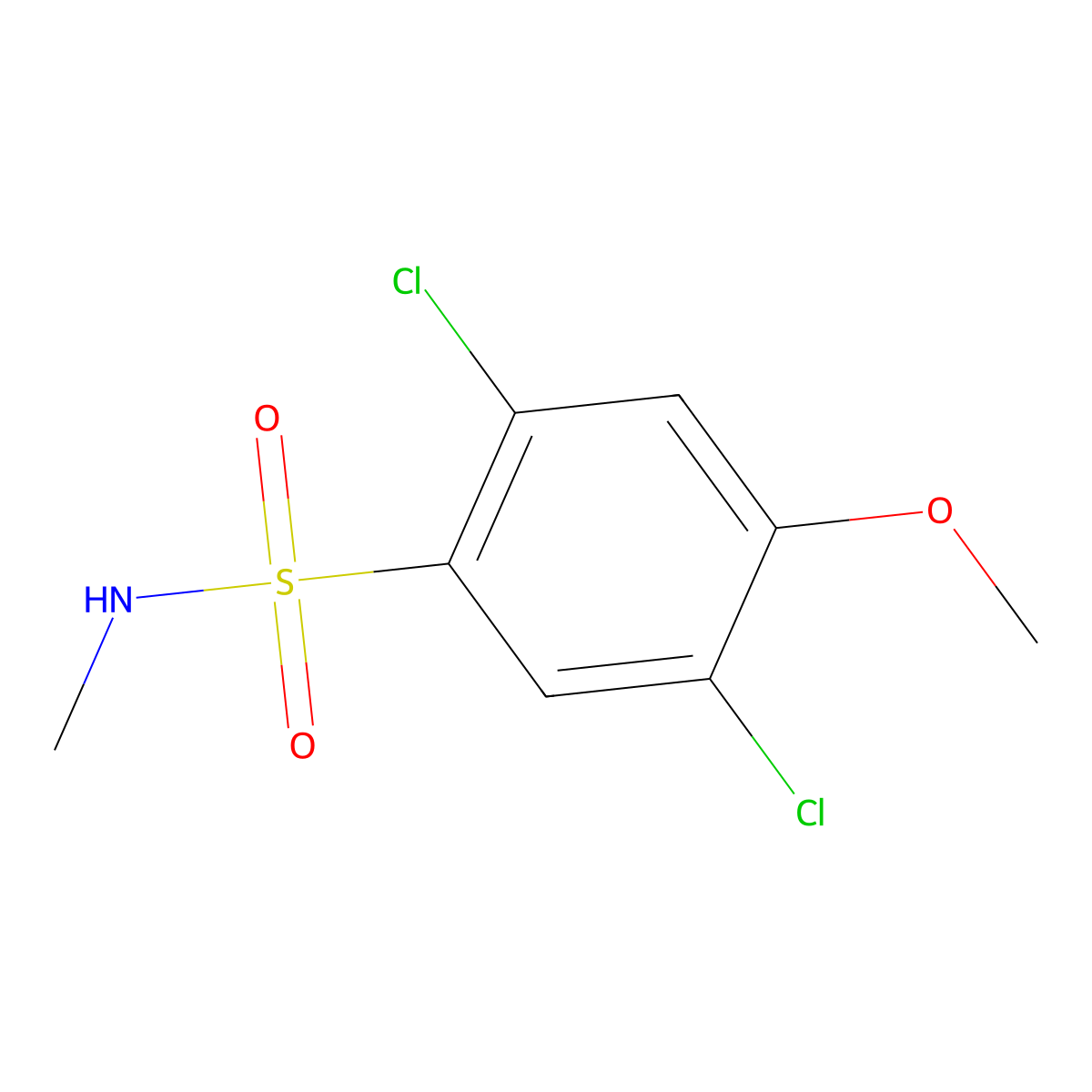 2,5-dichloro-4-methoxy-N-methylbenzene-1-sulfonamide molecular structure, CAS 1374681-63-6