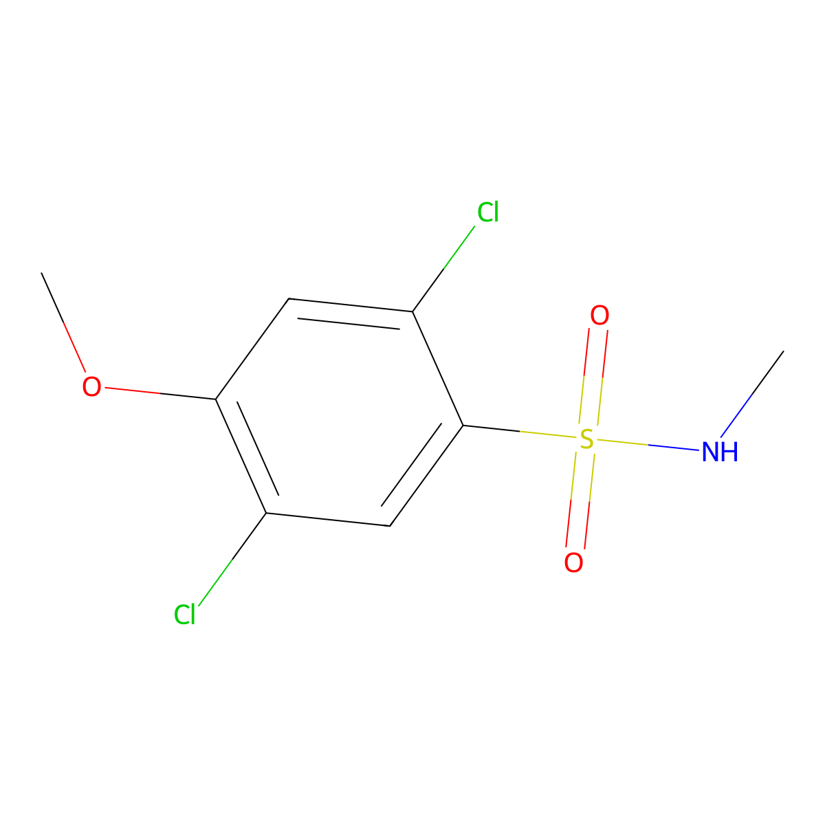 2,5-dichloro-4-methoxy-N-methylbenzene-1-sulfonamide molecular structure, CAS 1374681-63-6