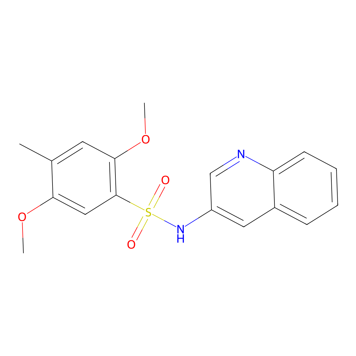 2,5-dimethoxy-4-methyl-N-(quinolin-3-yl)benzene-1-sulfonamide molecular structure, CAS 1374681-64-7