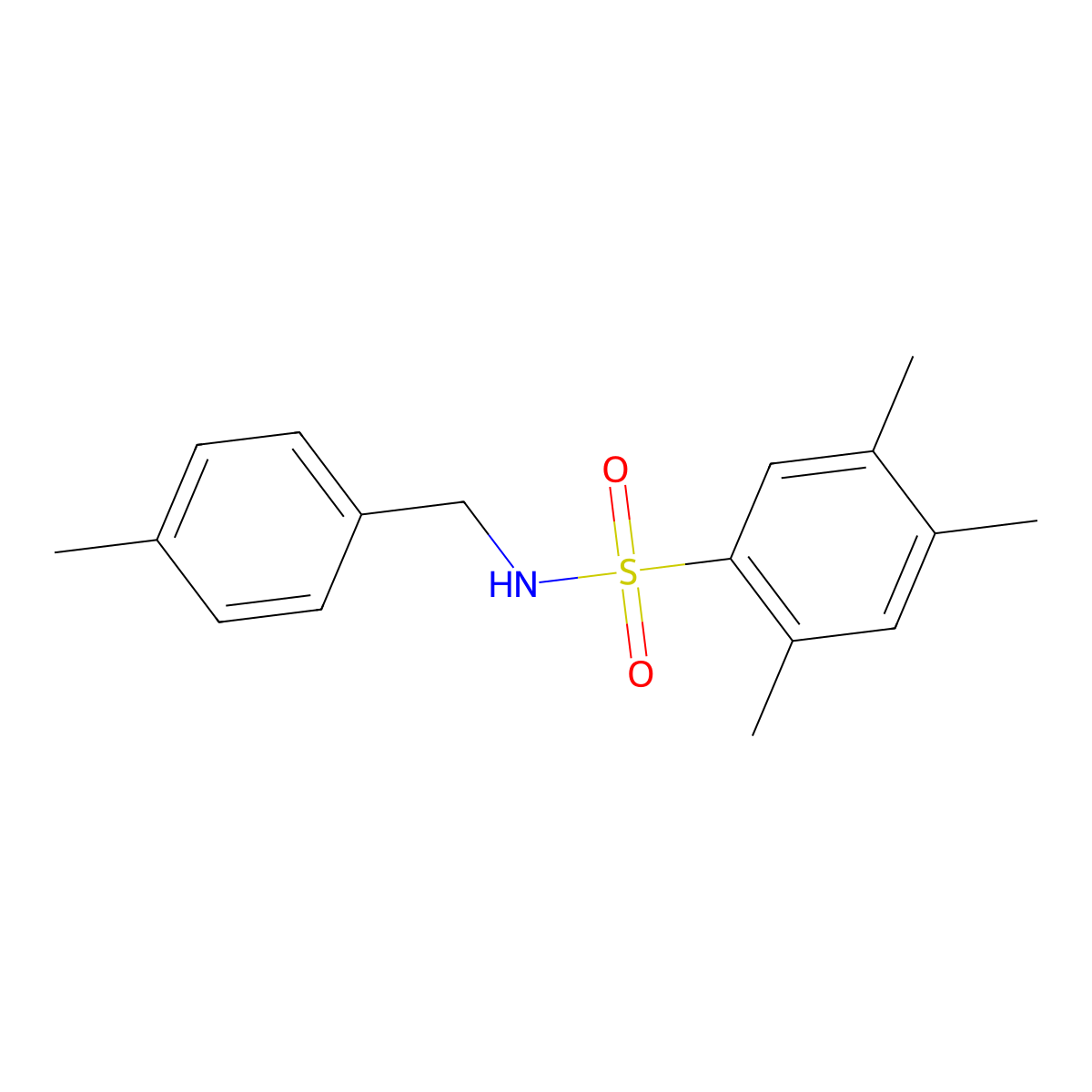 2,4,5-trimethyl-N-(4-methylbenzyl)benzenesulfonamide molecular structure, CAS 1374681-69-2