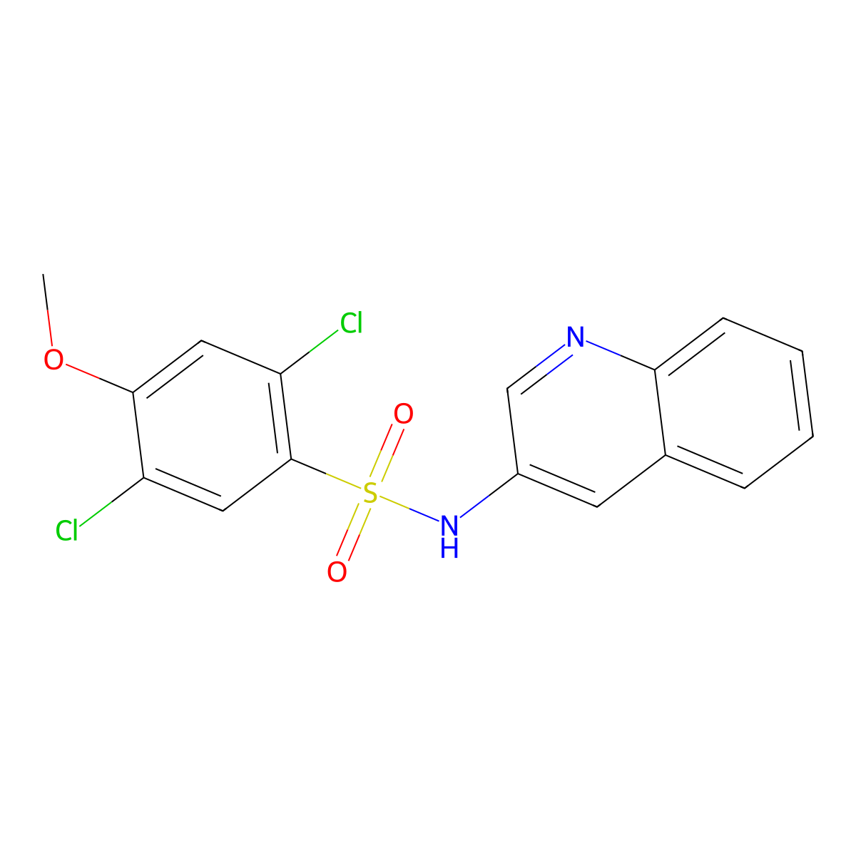 2,5-dichloro-4-methoxy-N-(quinolin-3-yl)benzene-1-sulfonamide molecular structure, CAS 1374681-71-6