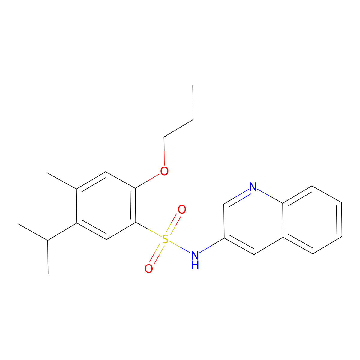 4-methyl-5-(propan-2-yl)-2-propoxy-N-(quinolin-3-yl)benzene-1-sulfonamide molecular structure, CAS 1374681-79-4