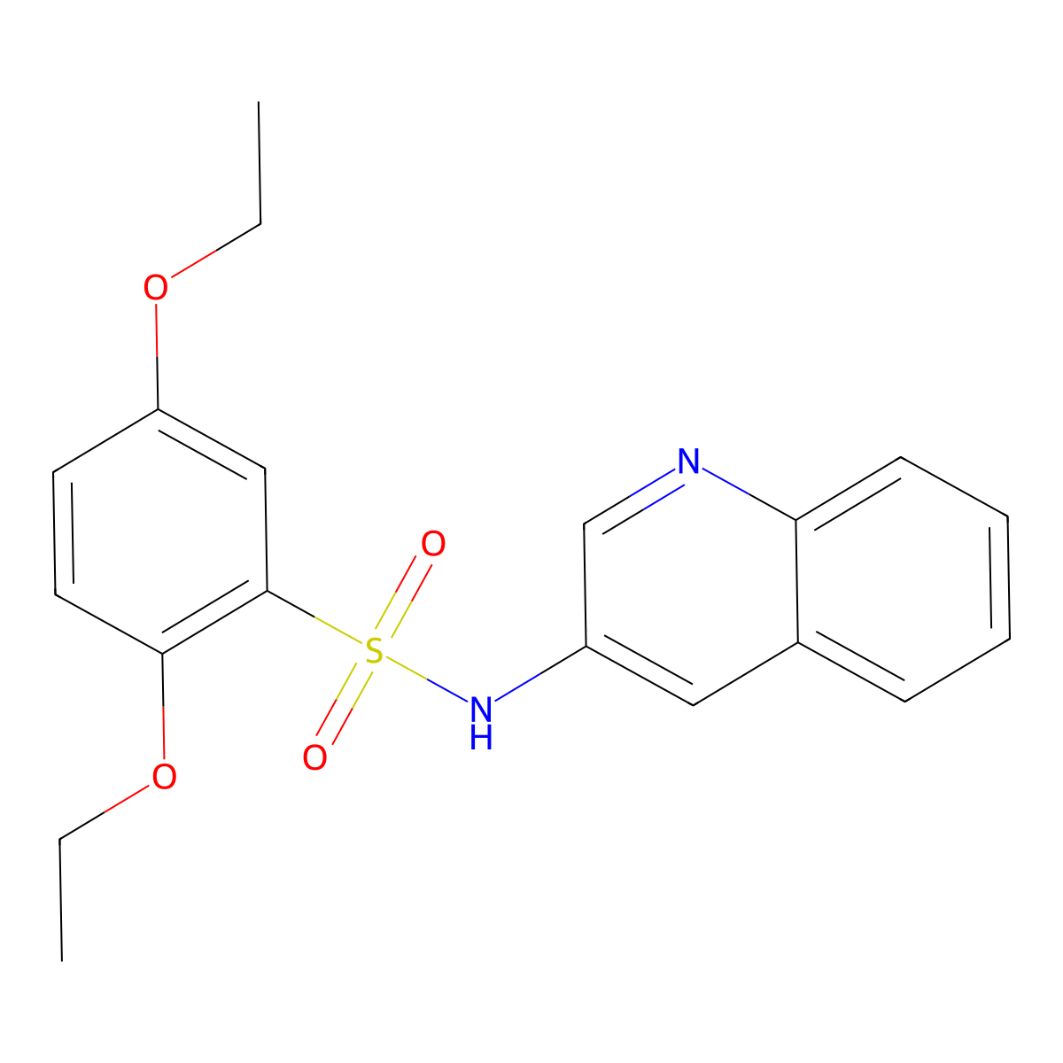 2,5-diethoxy-N-(3-quinolinyl)benzenesulfonamide molecular structure, CAS 1374681-85-2