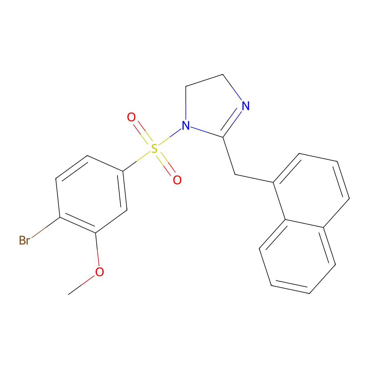 1-(4-bromo-3-methoxybenzenesulfonyl)-2-[(naphthalen-1-yl)methyl]-4,5-dihydro-1H-imidazole molecular structure, CAS 1374681-94-3
