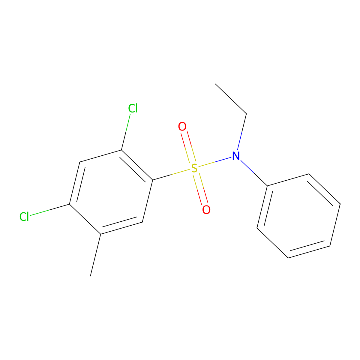 2,4-dichloro-N-ethyl-5-methyl-N-phenylbenzene-1-sulfonamide molecular structure, CAS 1374681-96-5
