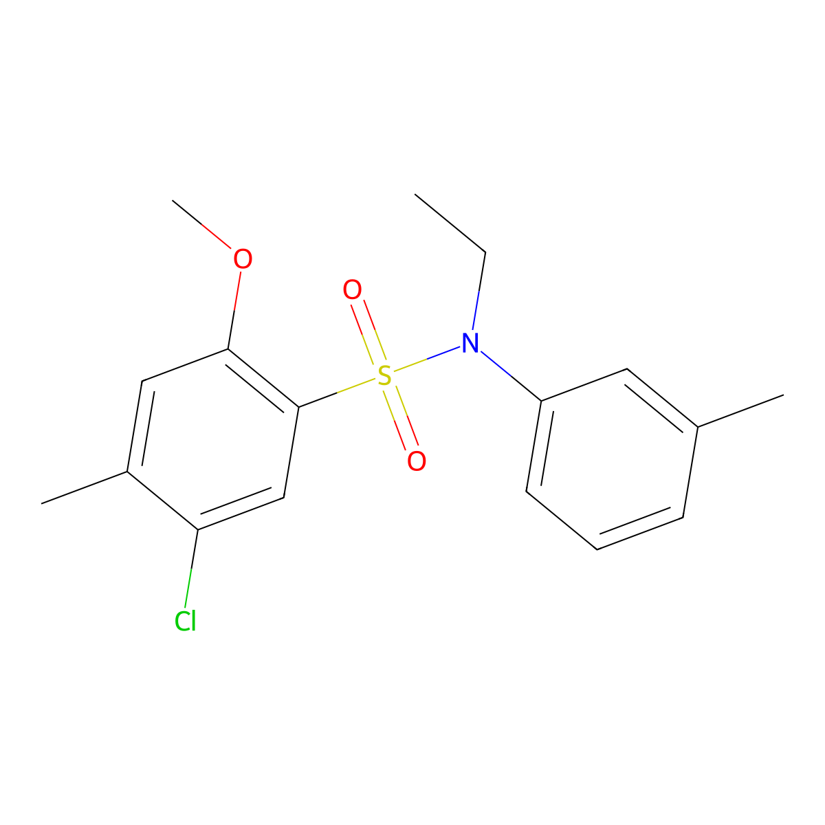5-chloro-N-ethyl-2-methoxy-4-methyl-N-(3-methylphenyl)benzene-1-sulfonamide molecular structure, CAS 1374682-02-6