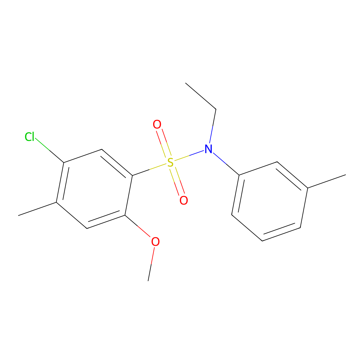 5-chloro-N-ethyl-2-methoxy-4-methyl-N-(3-methylphenyl)benzene-1-sulfonamide molecular structure, CAS 1374682-02-6