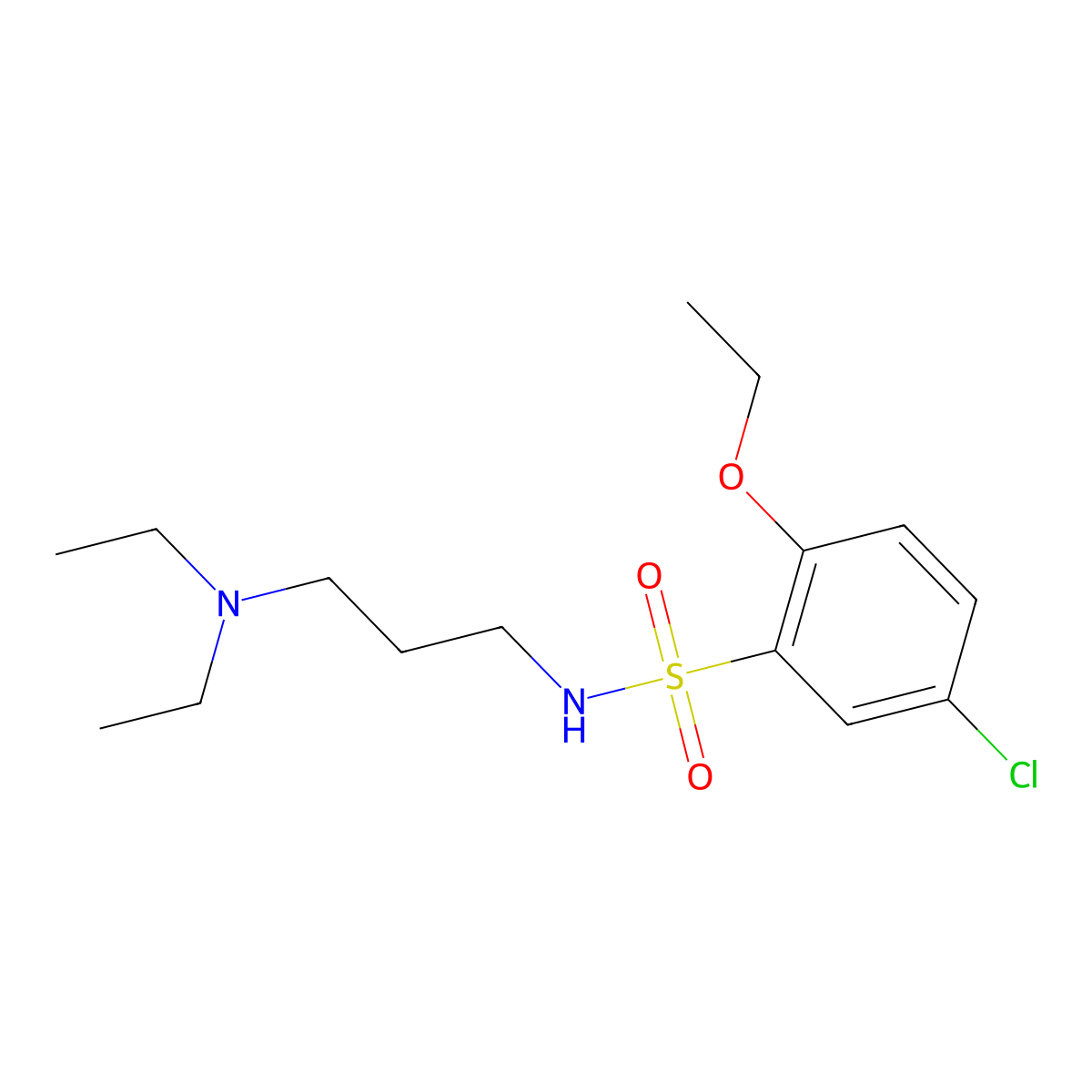 5-chloro-N-[3-(diethylamino)propyl]-2-ethoxybenzenesulfonamide molecular structure, CAS 1374682-11-7