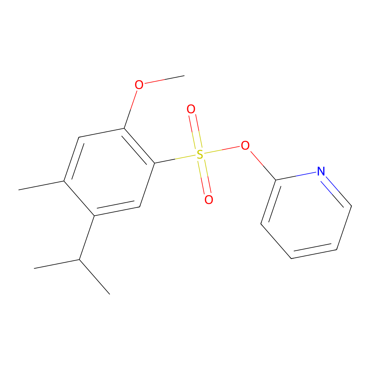 2-Pyridinyl 5-isopropyl-2-methoxy-4-methylbenzenesulfonate molecular structure, CAS 1374682-18-4