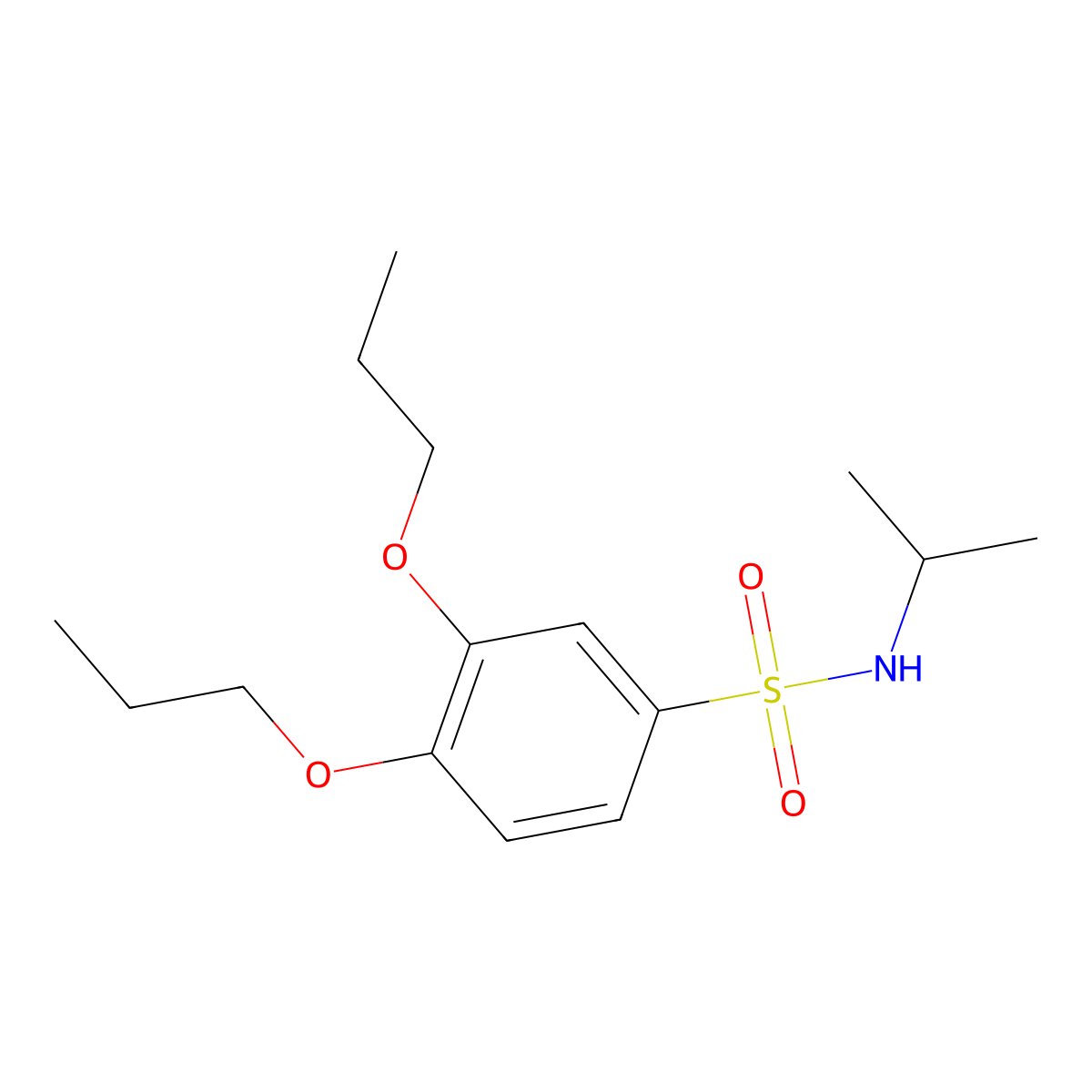 N-isopropyl-3,4-dipropoxybenzenesulfonamide molecular structure, CAS 1374682-25-3