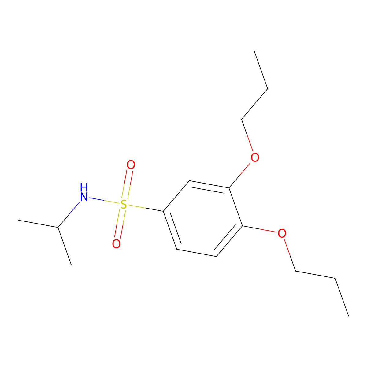 N-isopropyl-3,4-dipropoxybenzenesulfonamide molecular structure, CAS 1374682-25-3