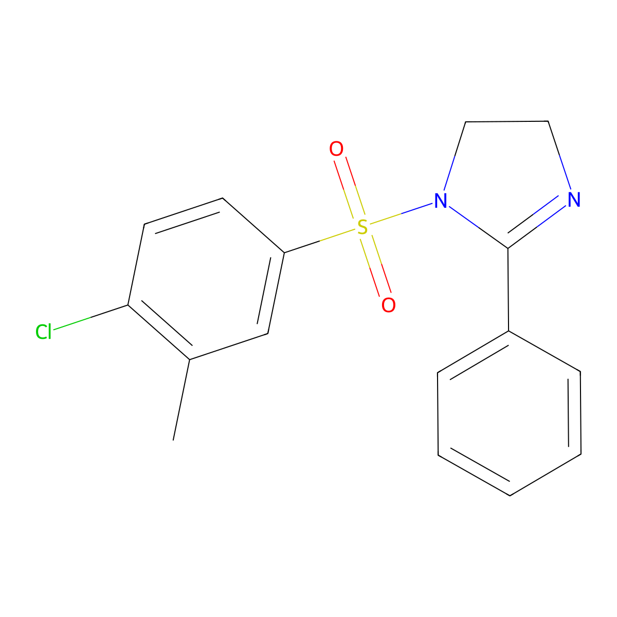 1-(4-chloro-3-methylbenzenesulfonyl)-2-phenyl-4,5-dihydro-1H-imidazole molecular structure, CAS 1374682-34-4