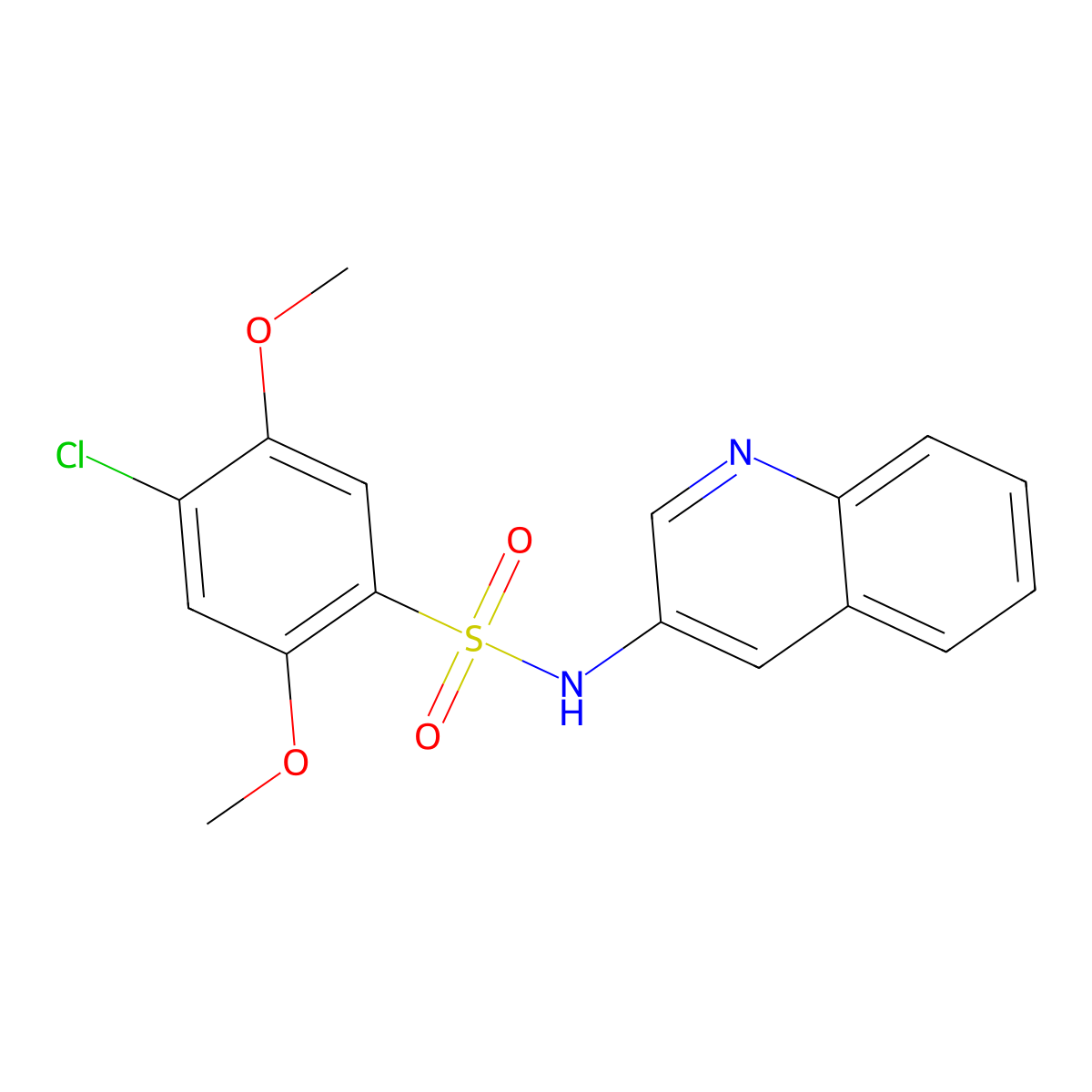 4-chloro-2,5-dimethoxy-N-(quinolin-3-yl)benzene-1-sulfonamide molecular structure, CAS 1374682-52-6