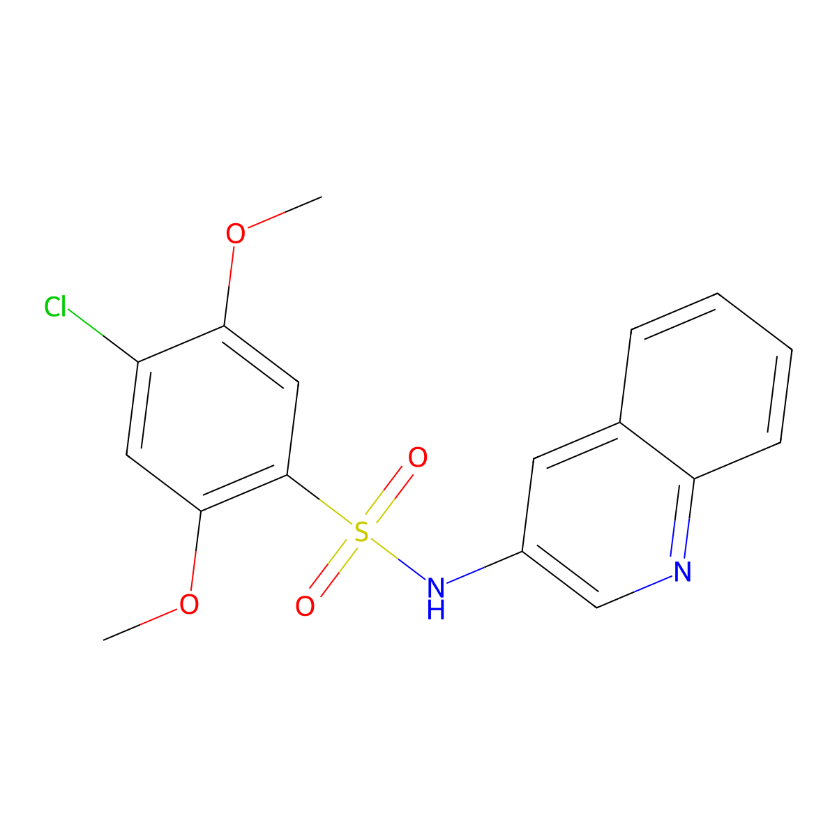 4-chloro-2,5-dimethoxy-N-(quinolin-3-yl)benzene-1-sulfonamide molecular structure, CAS 1374682-52-6