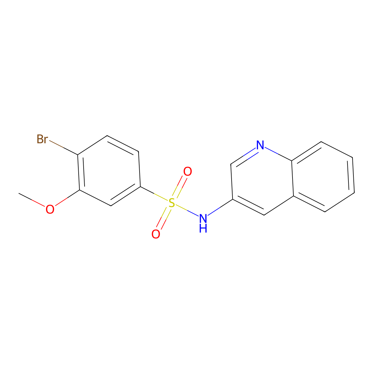 4-bromo-3-methoxy-N-(3-quinolinyl)benzenesulfonamide molecular structure, CAS 1374682-63-9
