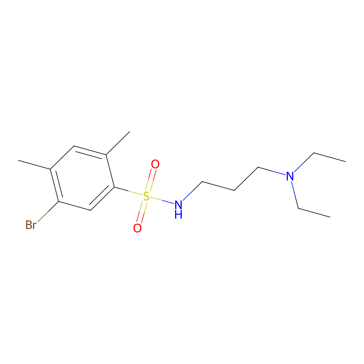 5-bromo-N-[3-(diethylamino)propyl]-2,4-dimethylbenzenesulfonamide molecular structure, CAS 1374682-65-1