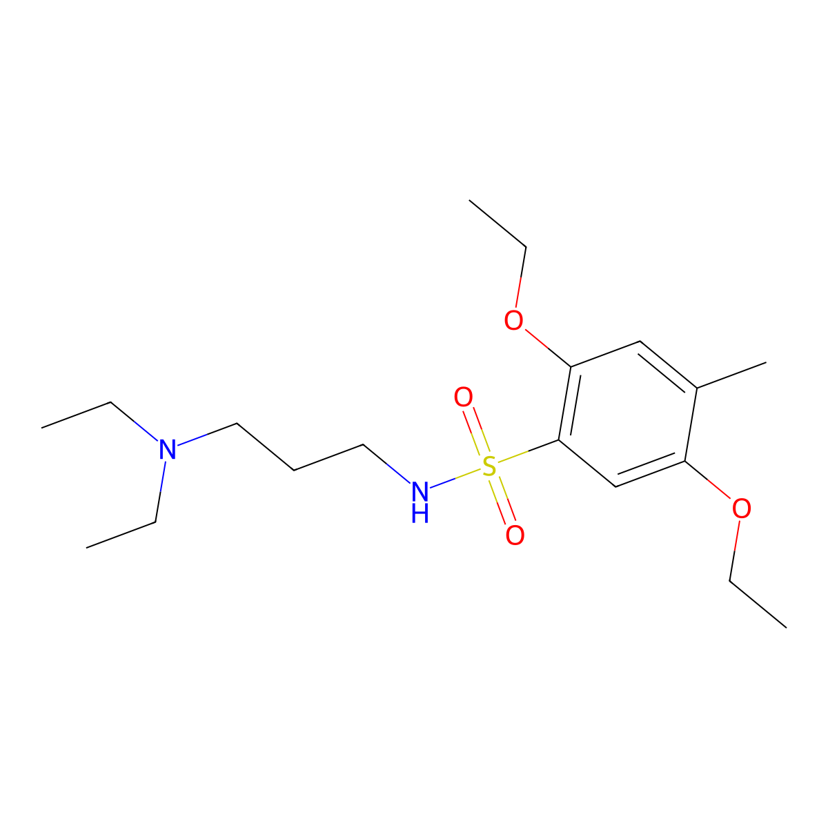 N-[3-(diethylamino)propyl]-2,5-diethoxy-4-methylbenzene-1-sulfonamide molecular structure, CAS 1374682-75-3
