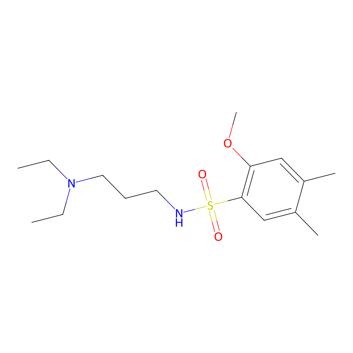 N-[3-(diethylamino)propyl]-2-methoxy-4,5-dimethylbenzene-1-sulfonamide molecular structure, CAS 1374682-88-8