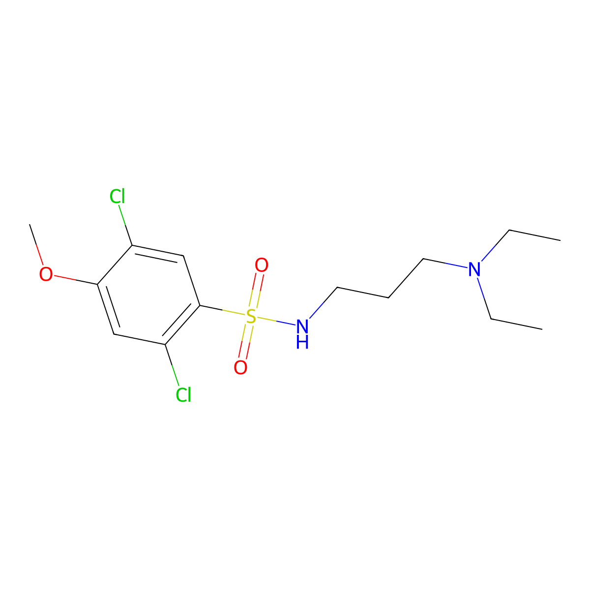 2,5-dichloro-N-[3-(diethylamino)propyl]-4-methoxybenzenesulfonamide molecular structure, CAS 1374682-97-9